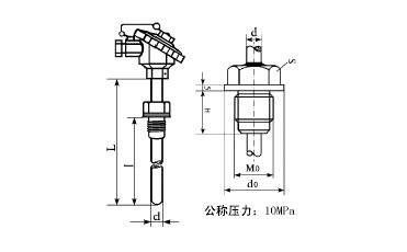 固定螺纹安装整体钻孔热电阻 固定螺纹安装整体钻孔热电阻