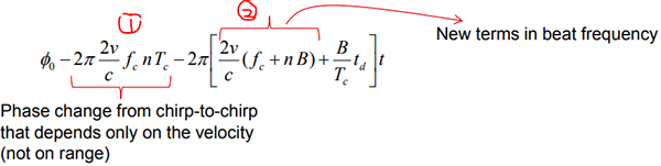 第n个chirp的差拍信号的相位和频率
